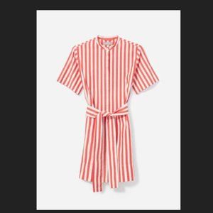 Everlane Cotton Collarless Belted Shirtdress nwot